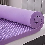 SINWEEK 2 Inch Egg Crate Memory Foam Mattress Topper Queen Size, Soft Mattress Pad for Back Pain Relief, Bed Topper, CertiPUR-US Certified, Purple