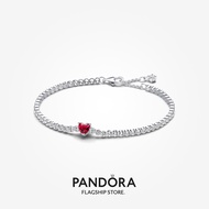 Pandora Red Sparkling Heart Tennis Bracelet