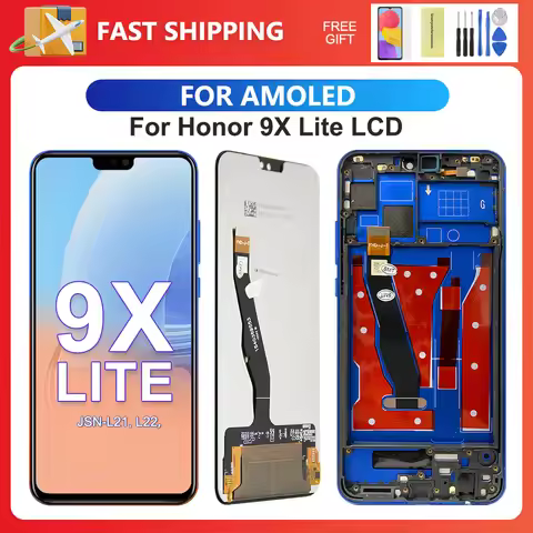 For Honor 9X Lite 6.5''AMOLED For Honor9X Lite JSN-L21 Honor 8X LCD Display Touch Screen Digitizer A