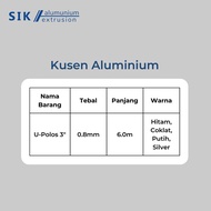 Aluminium Open Back Polos Profile 0428 Kusen 3 Inch - Coating