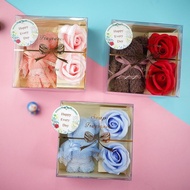 (SG SELLER) Rose Soap Flower Box TeacherS' DAY (2PCS with towel Bear)