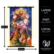 READY STOCK Large 50x90CM Wallscrolls Wonderland 7 Deadly Sins Poster Wallscroll Anime Manga Wall De