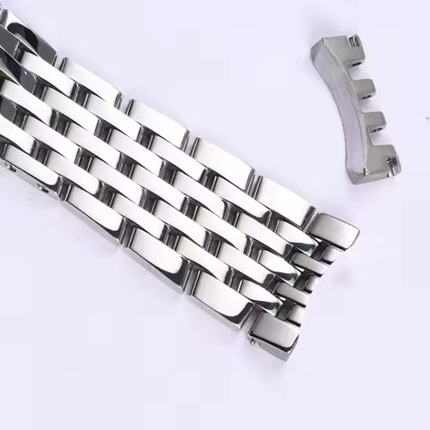 22mm polished silver curved ends and straight ends solid stainless steel watchband for Breitling Nav