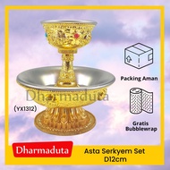 Astamgala Serkim asta serkyem set offering Altar Puja D11cmx6,5cm / T8,5cmx6cm
