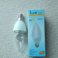 LED  warm white candle bulb LED黃光水晶蠟燭膽