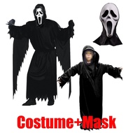 🎉Cosplay🎉  Kid Adult Scream 6 Mask Costume Ghost Face Skull Cosplay Horror Demon Killer Black Cloak 