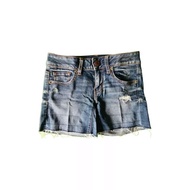 American Eagle Blue Cropped Denim Hot Pants Celana Pendek Cewek Wanita Original Second Merch Vintage