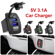 5V 3.1A Universal Car Charger Socket Dual USB Adapter Dustproof Phone Charging for Iphone Xiaomi Red