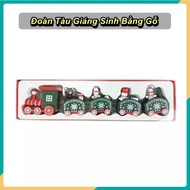 Wooden CHRISTMAS TRAIN CHRISTMAS TRAIN SET OF 5 GREEN PLATFORMS ️TTHome ️
