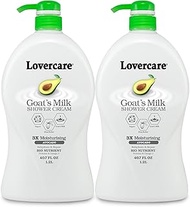 Lover's Care Goat's Milk Moisturizing Body Wash Shower Cream Avocado 40.7 Fl.Oz - Pack of 2…