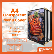 Menu Book A4 Transparent Clear Menu Cover |  Restaurant Cafe Menu Book | exchange the page | PVC