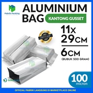 Aluminum Gusset Central Sealing Gusset Bag Aluminum Bag Delkochoice Food Bag 11x29 cm