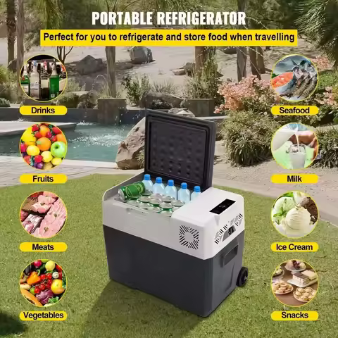 Portable Car Refrigerator 15L 20L 30L 35L 40L 45L 50L 55L Compressor Mini Fridge Freezer 110-240V Du