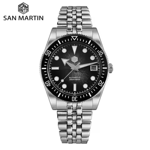 San Martin Automatic Watch 40mm 9015 Enamel Gradient JianZhan Dial Mechanical Wristwatch Luminous Sa