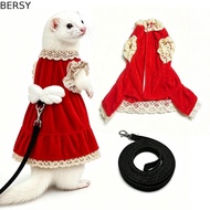 BERSY Ferret Vest Harness, Adjustable Soft Ferret Traction Rope, Cute Comfortable Berber Fleece Esca