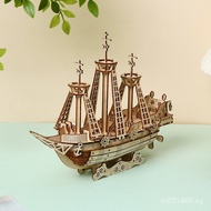 Desktop Wooden Puzzle Dutch 3D3D Children's Puzzle Ornament 3D Puzzle Toy Large Sailboat Puzzle 7HIK