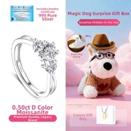 Engagement Wedding 50ct Moissanite Ring 999 Silver