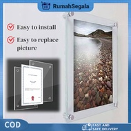 A3 A4 A5 Frameless Floating Acrylic Photo Frame Plastic Certificate Frame Transparent Acrylic Wall H