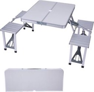 鋁合金一體式手提摺疊桌椅組 露營桌椅組 野餐 陽台休憩適用 近全新便宜出售