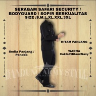 Seragam Safari Security Coklat Terbaru Lengan Pendek lengan panjang Baju Safari Satpam Bodyguard Sup