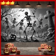 Gothic Event Decoration Material Haunted House Prop Lightweight Fabric Black and White Halloween Ban