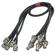 RG58 BNC ปลั๊ก BNC หญิง BULKHEAD CRIMP Connector RF Pigtail COAX JUMPER สายขั้วต่อสายไฟ 6 นิ้ว ~ 10F