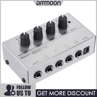[ammoon]HA400 Ultra-compact 4 Channels Mini Audio Stereo Headphone Amplifier with Power Adapter