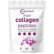 Micro Ingredients Multi Collagen Peptides Powder - Hydrolyzed Protein Peptides (Type I,II,III,V,X) w