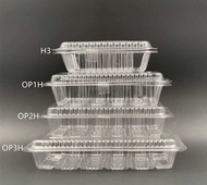 OPS Container (100pcs) H3 / 1H / 2H / 3H / 5H / 6H /H5 Bekas Plastik Kuih Muih Snack Vendor Food Sus