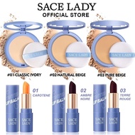 SACE LADY Oil-control Compact Powder Foundation Waterproof SACE LADY Lip Balm Lipstick Waterproof Co