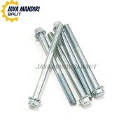 MESIN 10 - 100 PCS Engine Block Bolts 6x70 Key 8 White Flange Bolt M6X70 Thread 10 Fine Thread