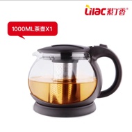 Lilac Golden Bear Glass Tea Pot Filter Net Fruit Tea Pot Boiling Water Pot Colorful Water Pot Tea Se
