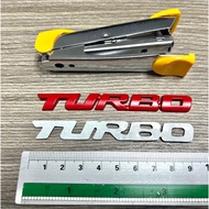 TURBO Logo 3D RED Emblem Metal UNIVERSAL ATIVA X50 HRV CIVIC ALL CAR