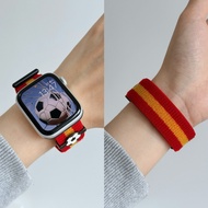 Suitable for Apple Watch 9 10 11 World Cup Football Nylon Loop Strap iWatch Ultra Wristband