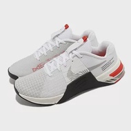 Nike 訓練鞋 Wmns Metcon 8 女鞋 白 紅 健身 重訓 舉重 運動鞋 DO9327-102 23cm WHITE/GREY