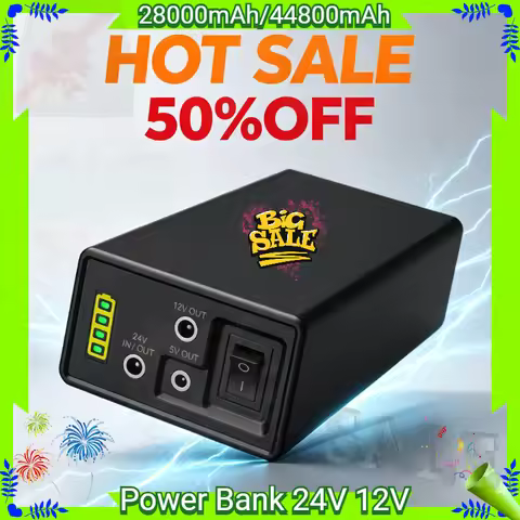 24V 12V 5V Power Bank Auxiliary Battery Rechargeable Lithium Battery 18650 44800mAh Auxiliary Large 