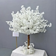 Artificial White Cherry Blossom Tree Sakura Simulated Plant Table For Wedding Decoration