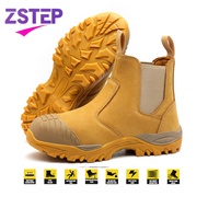 《1010》ZSTEP รองเท้าบูตเซฟตี้หัวเหล็กหนังนูบัคเกรด A