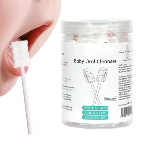 30PCS Baby Tongue Cleaner Disposable Newborn Toothbrush for 0-36 Month Clean Mouth Tongue Washing Ar