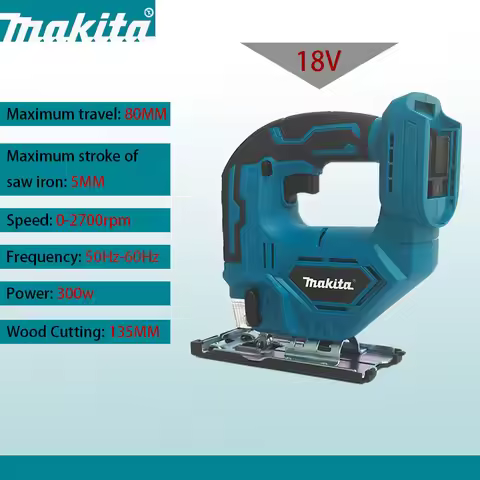 Makita-Cordless Portable Brushless Jigsaw, Power Tool with Saw Blade, Barrel Handle, No Battery, 18V
