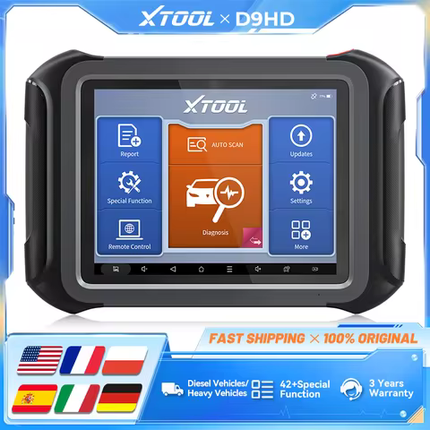 XTOOL D9HD Heavy Duty Truck Diagnostic Tool All System Diagnose 12V 24V Truck Scanner ECU Coding Key