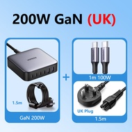 UGREEN 200W GaN 6-Port Fast Charger 4C2A 4Type-C 2USB-A Desktop Laptop Charger with UK/EU/US Plugs f