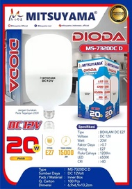 PermataUnik -Bohlam Lampu Led AKI Mitsuyama DC 12V E27 Putih seri DIODA/MS-7320DC Dioda 20Watt