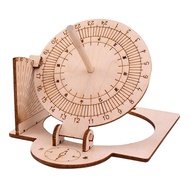 [prasku1yz] Equatorial Sundial Clock DIY Wooden Building Kit for Students Teaching Clock Maritime Na