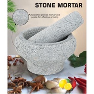 🔰 CHEAPEST &gt; Mortar &amp; Pestle / Batu Lesung / High Quality Stone Kitchen Peranakan Kitchen Grinder (Nature Granite Stone)