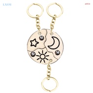 ASY11 3 Pieces New Round Sun Star Moon Pendant keychain Fashion Best Friend Forever Friendship BFF M