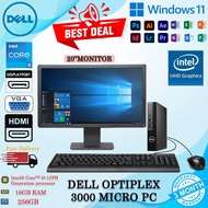 (USED)  DELL OPTIPLEX 3000  MICRO PC  INTEL CORE i5-12TH GEN PROCESSOR  16GB DDR4 RAM  256GB NVME