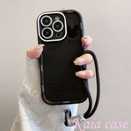 OPPO Cartoon English Case with Hand Strap Phone Case Suitable for OPPO A15 A16 A17 Cute 3D Printing 