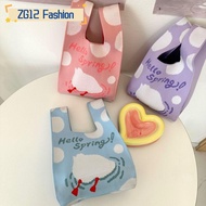 DENONGE Cartoon Cute Goose Butt Handbag High-capacity Cute Knot Wrist Bag Knit Knit Handbag Women