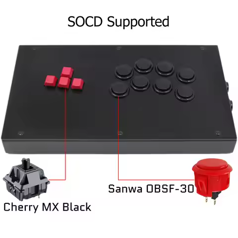 RAC-J800K Keyboard Buttons Arcade Joystick Fight Stick For PS5/PS4/PS3/PC Sanwa OBSF-30 Cherry MX Bl